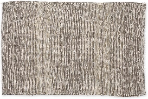 DII Woven Rag Rug Collection Recycled Yarn Variegated Rustic Stripe, 2x3', Stone