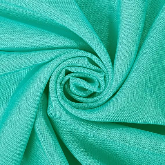 Rayon Challis Fabric 56/57 Inch Lightweight Breathable Fabric By The Yard for Sewing Apparel, Accessories, Decor - Aqua (1 Yard)