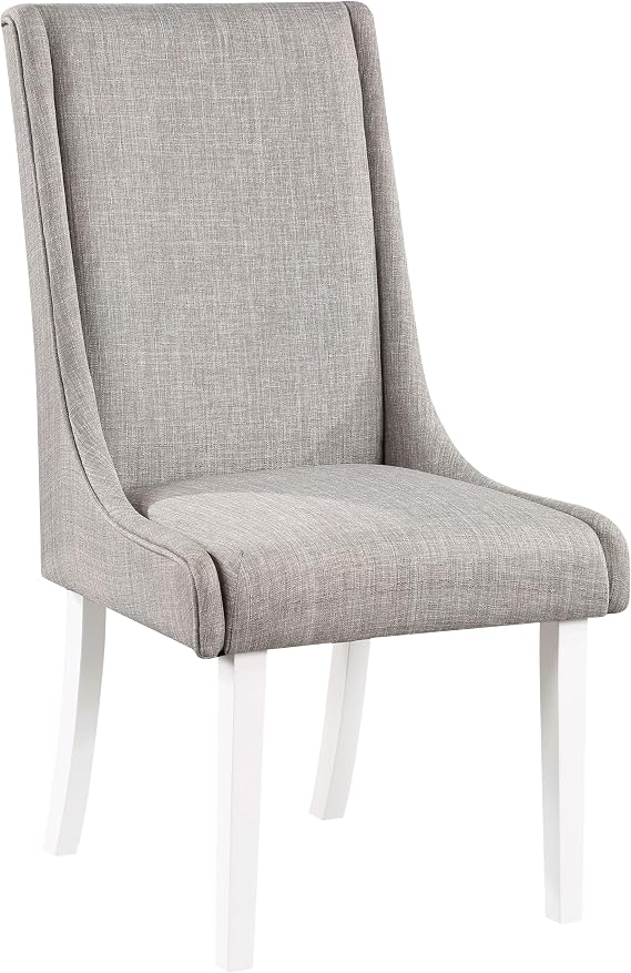 Acme Hollyn Wingback Side Chair in Gray and White (Set of 2)