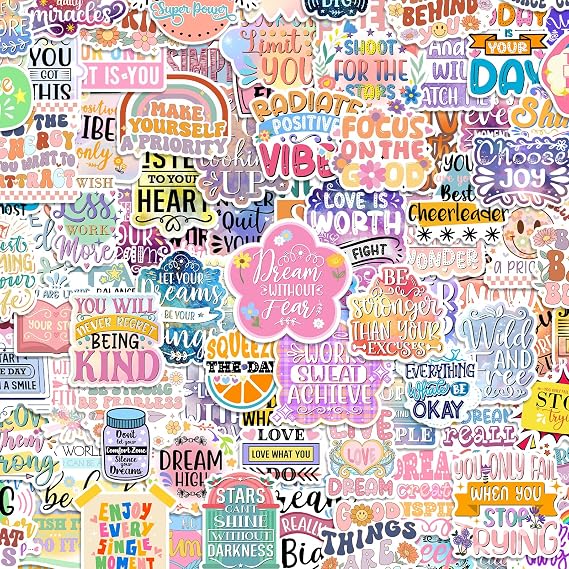 300 PCS Inspirational Stickers for Adults, Teens, Teachers, Motivational Stickers for Water Bottles, Laptops, Decals, Scrapbook Journal