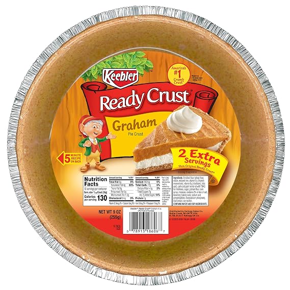 Keebler Ready Crust Keebler Ready Pie Crust, Graham Cracker, Unflavored, 9 Oz