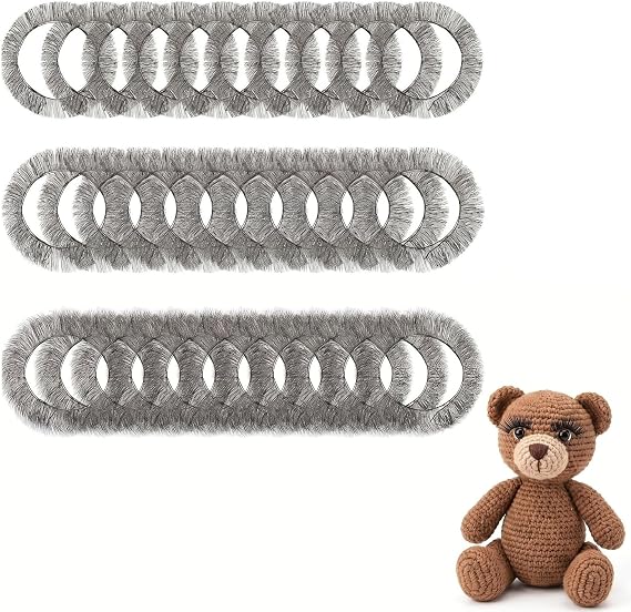 Maitys 30 Pcs Doll Eyelashes for Crafts, 20cm Glue on 3 Widths Lashes
