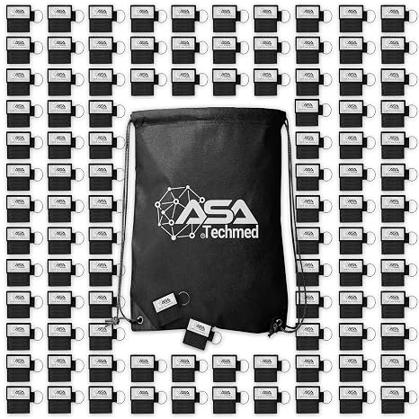 ASA Techmed - 100 Pcs/Pack CPR Barrier Keychain with CPR Face Shield CPR Life Key for CPR Aed Training (Black)