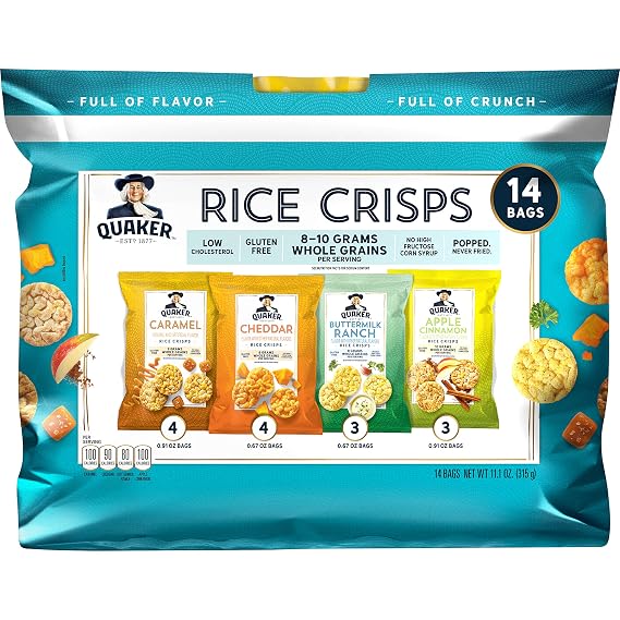 Quaker Rice Crisps Sweet & Savory Variety Pack, 14 Count