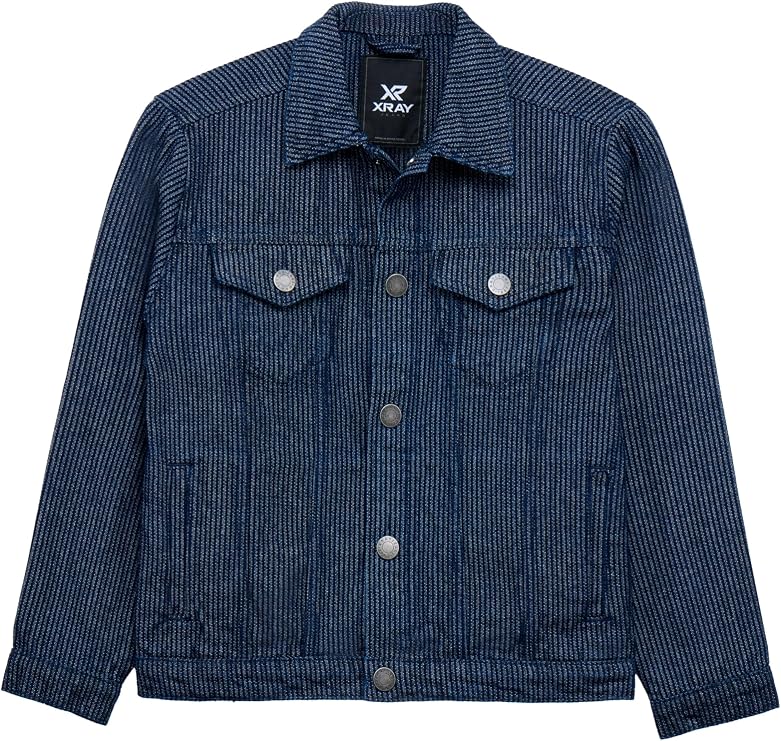 X RAY Boys & Kids Denim Jean Jacket, 100% Cotton & Cotton Flex Washed Fall Outerwear Trucker Casual Jacket for Boys