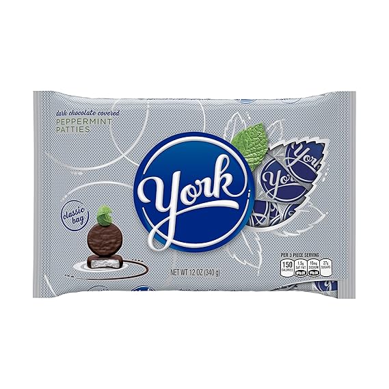 YORK Dark Chocolate Peppermint Patties, Peppermint Candy, 12 Ounce Bag