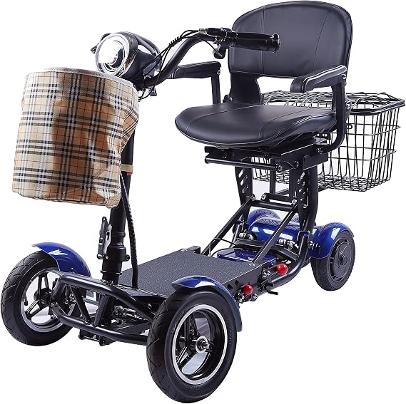 Rubicon FX3 All-Terrain 4 Wheel Mobility Scooter 25 Mile Range, 300lbs Capacity, Folding Sporty Chopper Feel, Extreme Motorized Scooter with Front & Rear Metal Baskets for Seniors & Men (Model11)