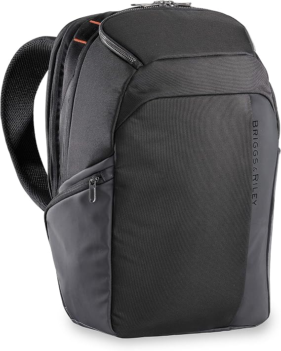 Briggs & Riley Cargo Backpack - Carry On Travel Backpack for Women & Men, Personal Item Bag, Self-Repairing Zippers, Padded Straps, Fits up to 15" Laptop - ZDX Collection, Black