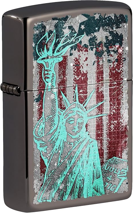 Zippo Statue of Liberty Design Black Ice Pocket Lighter