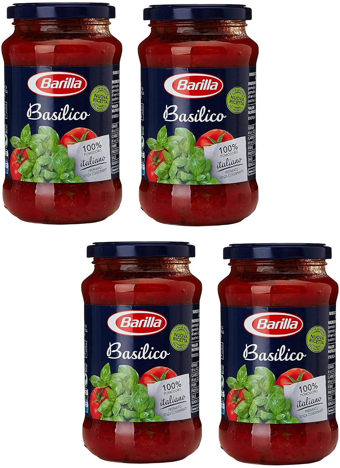 Barilla: Basilico Basil Pasta Sauce 14.10 Ounce 400g Bottles Pack of 4 [ Italian Import ]