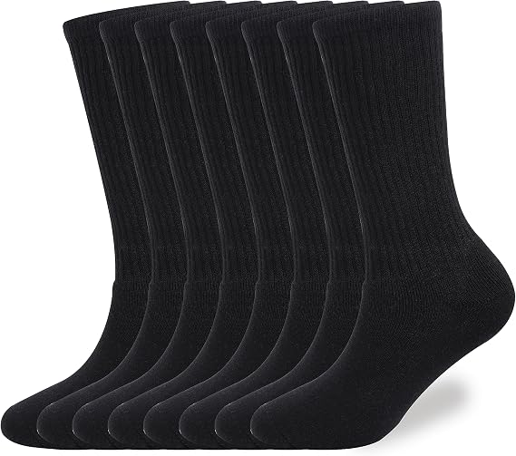 WANDER Women's Athletic Crew Socks 8 Pairs Cushion Running Socks 7-10/10-14