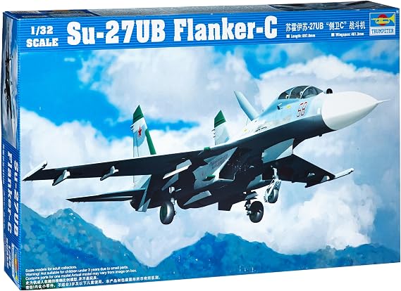Trumpeter 1/32 Sukhoi Su27UB Flanker C Russian Fighter Model Kit