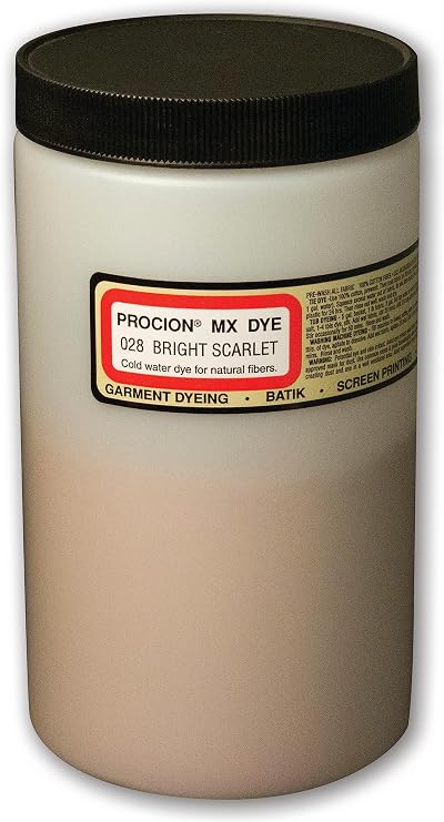 Jacquard Procion Mx Dye - Undisputed King of Tie Dye Powder - Bright Scarlet - 1 Lb - Cold Water Fiber Reactive Dye Made in USA
