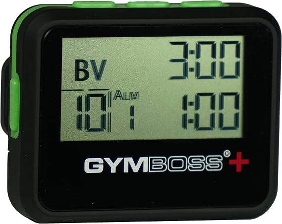 Gymboss Plus Interval Timer and Stopwatch - Black/Green Softcoat