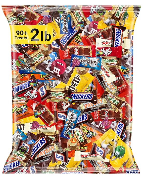 Chocolate Candy Variety Pack 2 lb, 90+ Ct Fun Size Assorted Mix