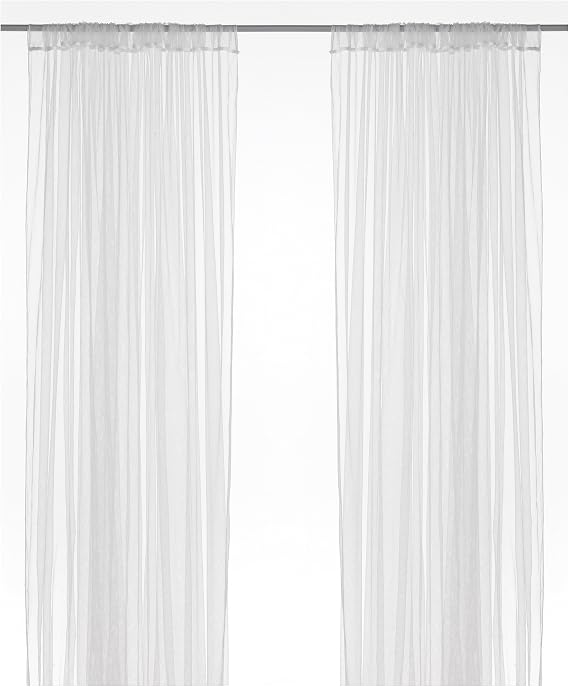 IKEA LILL Curtains Sheer Net White 2 Panels 110 X 98 Canopy Room Divider Voile