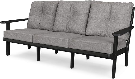 POLYWOOD Lakeside Sofa, Black/Grey Mist