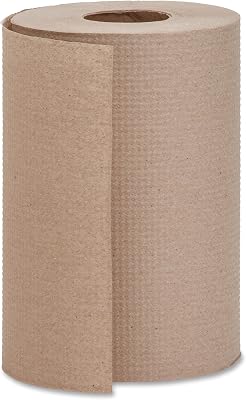 Genuine Joe Hardwound Roll Towels, Kraft, 7.9 x 350, 12 Count