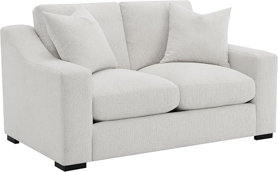 Coaster Home Furnishings - Ashlyn - Wood & Fabric - Upholstered Loveseat with Track Arms, Reversible Cushions and Block Feet - Living Room - 65-Inch - Sand - 552092