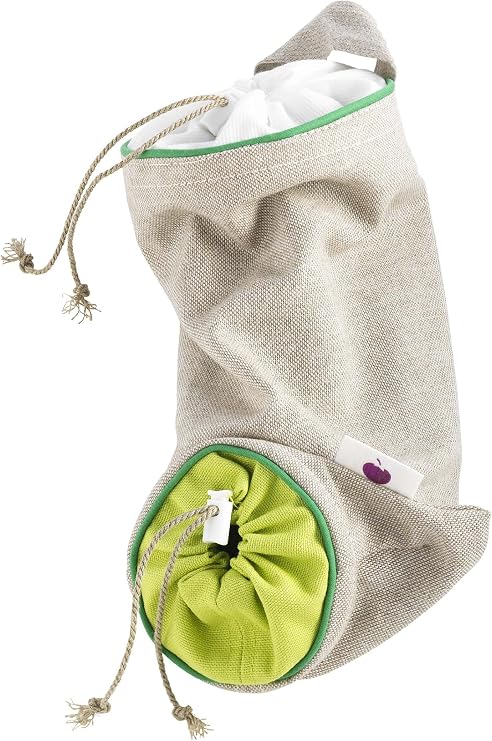 Mastrad Vegetable Sack - Garlic and Shallot Keeper Features A Double Drawstring Design To Protect Vegetables From Light and Delays Spoilage