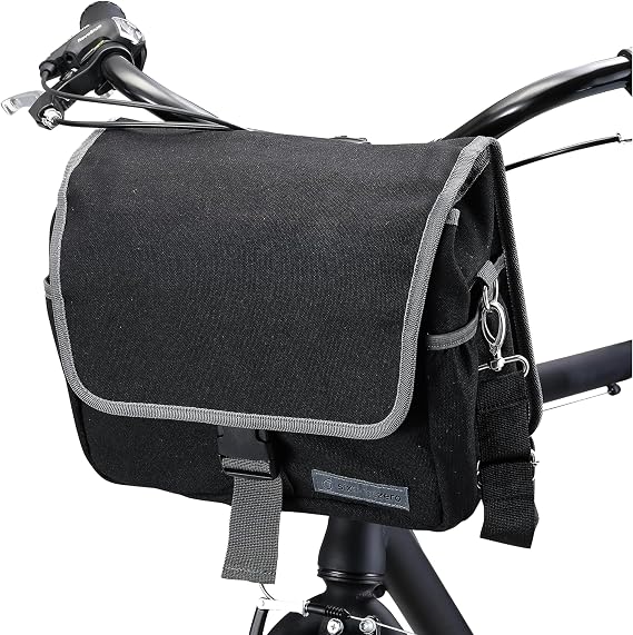 sixthreezero Bike Bag for Front Frame or Rear Rack Mount, Waterproof Messenger Bag Clip On Bicycle Pannier with Shoulder Strap