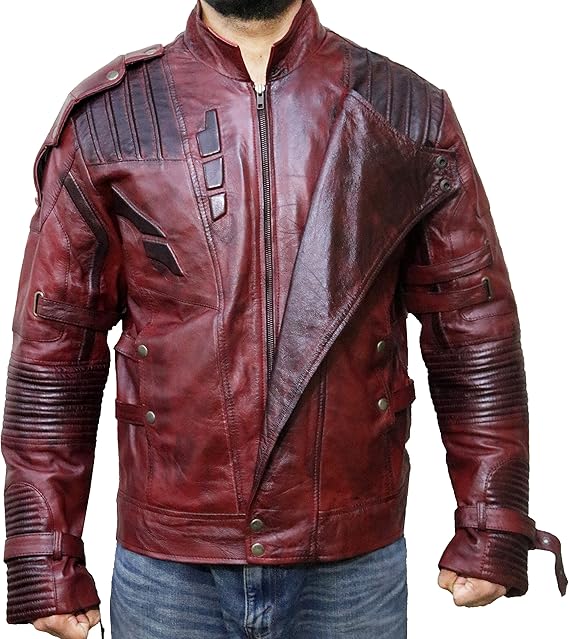 Guardians Star Lord Chris-Pratt Leather Jacket Costume, XXS-3XL