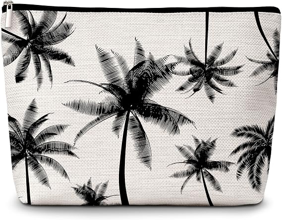 GREOXG Palm Tree Makeup Bag, Small Travel Cosmetic Bag with Zipper, Cute Makeup Pouch Gift Ideas for Women Teen Girls Friends Mom Sisters Teacher Birthday Christmas Wedding Graduation-E29