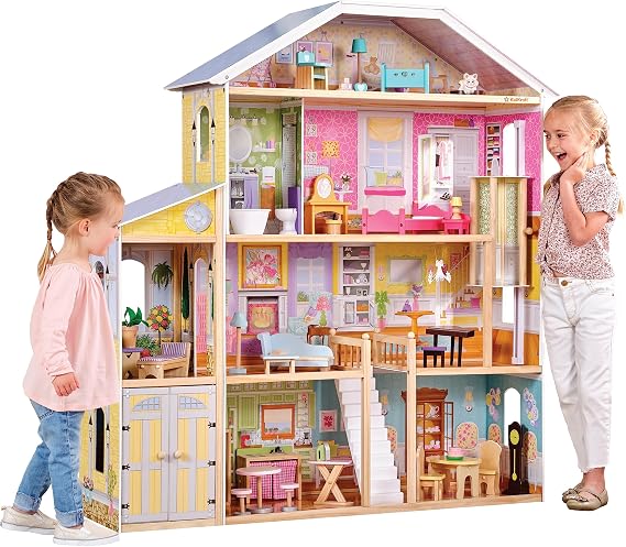 KidKraft Majestic Mansion Wooden Dollhouse 34 Piece Working Elevator