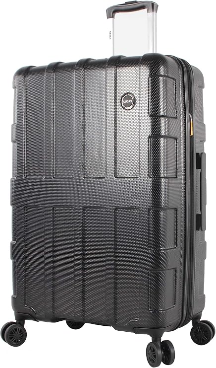 Lucas Luggage Hard Case 27" Expandable Suitcase With Spinner Wheels (27in, Stratus Black)