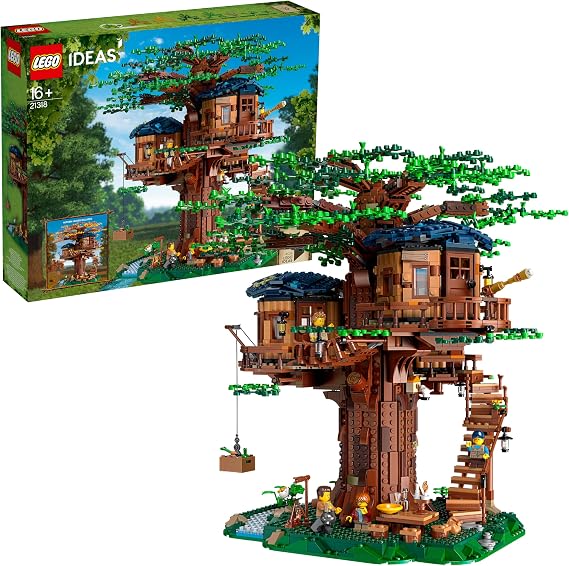 LEGO 21318 Ideas Tree House, Model Construction Set for 16 Plus Year Olds with 3 Cabins, Interchangeable Leaves, Minifigures and a Bird Figure