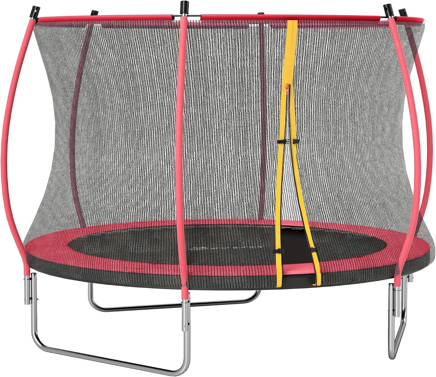 Soozier Trampoline Outdoor, Recreational Trampoline with Net Enclosure, Curved Poles and Safety Spring Cover for Kid Adults, ASTM Approved