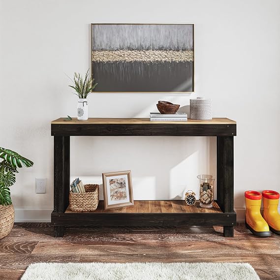 46 inch Nature Solid Wood Console Table (Black)