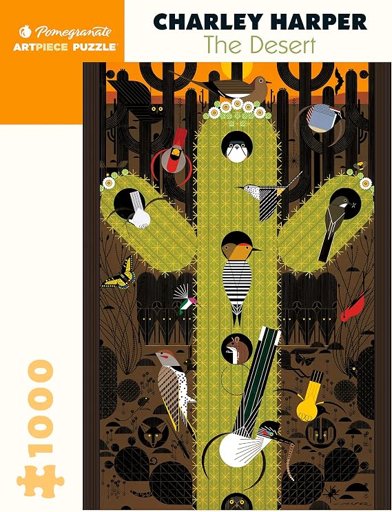 Pomegranate 1000-Piece Jigsaw Puzzle for Adults, Charley Harper's The Desert, National Parks Puzzle, Matte Finish, Snug Fit