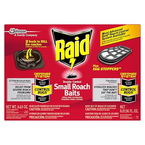 Raid Double Control Small Roach Baits Plus Egg Stopper 12 Count (Pack of 1)