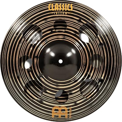 Classics Custom Dark 16 Trash Stack Cymbal for Drum Set, Pair MADE IN GERMANY B12 Bronze,
