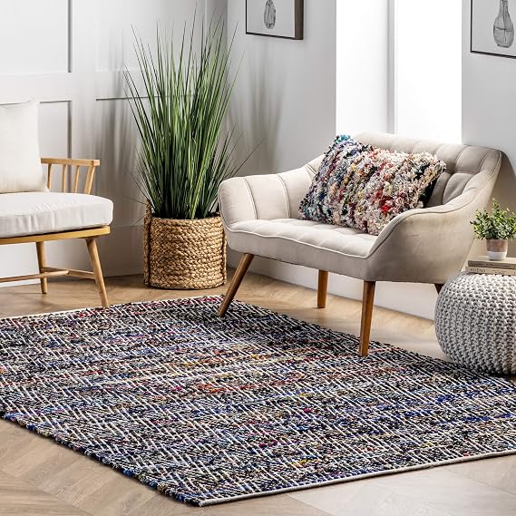 nuLOOM Rochell Hand Woven Chevron Accent Rug, 2x3, Indigo