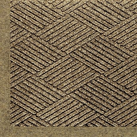 M+A Matting 2297 Waterhog Eco Premier Fashion PET Polyester Fiber Indoor/Outdoor Floor Mat, SBR Rubber Backing, 3' Length x 2' Width, 3/8" Thick, Khaki
