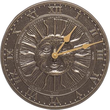 Whitehall Products Sunface Clock, French Bronze