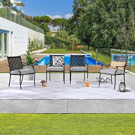 LOKATSE HOME 5-Piece Outdoor Patio Metal Dining Set